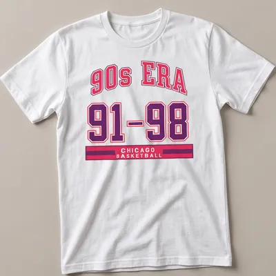Vintage Chicago basketball t-shirt with bold text from the 90s era