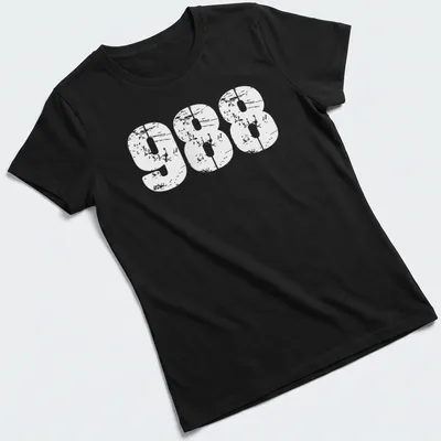 Bold white design featuring the number 988 for mental health awareness — printed on a women's shirt