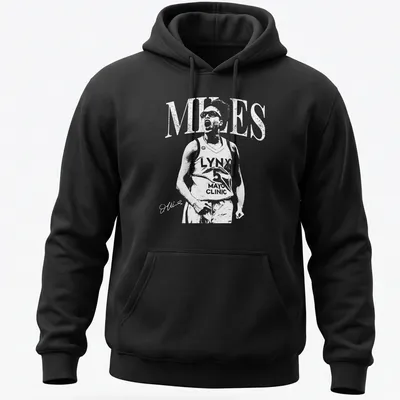 Sporty t-shirt featuring Olivia Miles name in bold typography with basketball theme — printed on a unisex hoodie