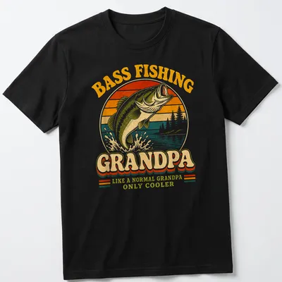 Retro distressed t-shirt with humorous bass fishing text and a bass fish graphic