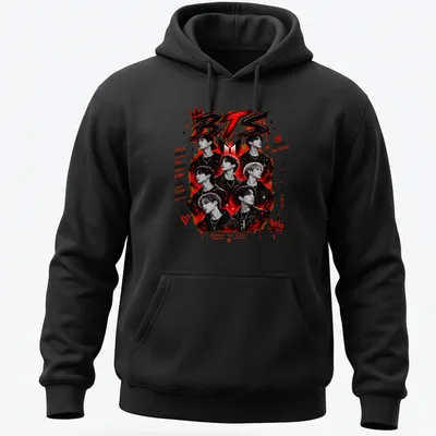 Bold graphic BTS t-shirt with inspirational text and K-Pop theme — printed on a unisex hoodie