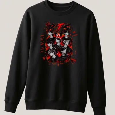 Bold graphic BTS t-shirt with inspirational text and K-Pop theme — printed on a unisex sweatshirt