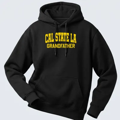 Bold collegiate Cal State LA Grandfather t-shirt in yellow. — printed on a unisex hoodie