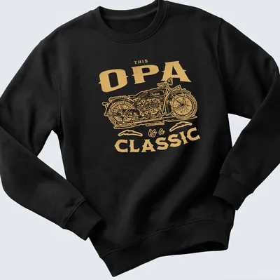 Vintage Indian motorcycle shirt with nostalgic text for grandpas — printed on a unisex sweatshirt