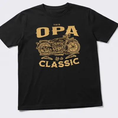 Vintage Indian motorcycle shirt with nostalgic text for grandpas