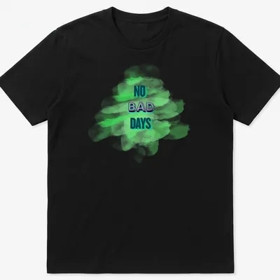 Colorful paint splatter design with the text No Bad Days in an artistic font
