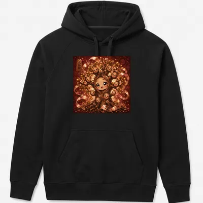 Kawaii-style T-shirt featuring a cute tree character with happy faces — printed on a unisex hoodie