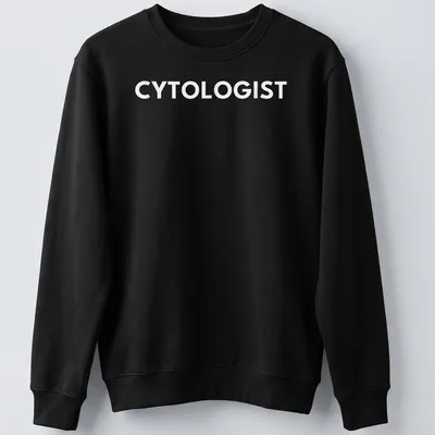 Minimalist typography t-shirt featuring the word Cytologist in white. — printed on a unisex sweatshirt