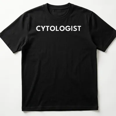 Minimalist typography t-shirt featuring the word Cytologist in white.