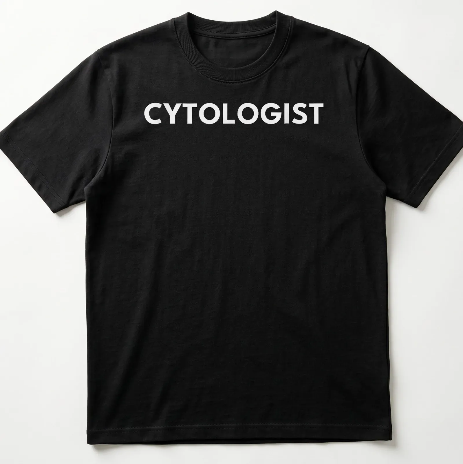 Minimalist typography t-shirt featuring the word Cytologist in white. — printed on a unisex t-shirt