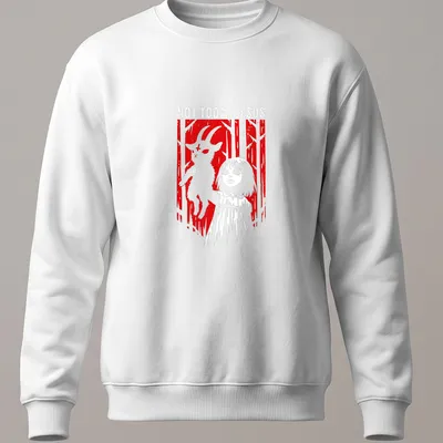 Horror-themed t-shirt featuring a girl holding a goat and the text 'Not Today Jesus' in bold font — printed on a unisex sweatshirt