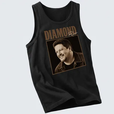 Vintage style Diamond Rio t-shirt featuring retro printed text — printed on a tank top