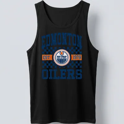 Edmonton Oilers established 1979 t-shirt in retro distressed style — printed on a tank top
