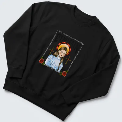Illustrative design featuring Ethel Cain surrounded by roses in colorful detail — printed on a unisex sweatshirt