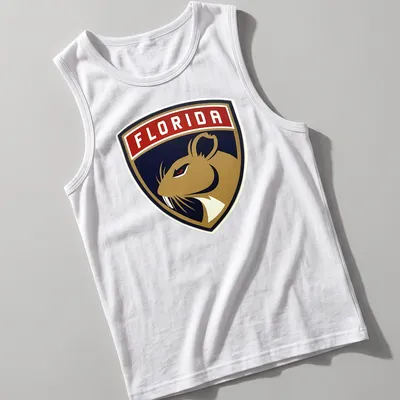 Emblematic Florida Panthers Rat t-shirt featuring bold colors and logo style — printed on a tank top