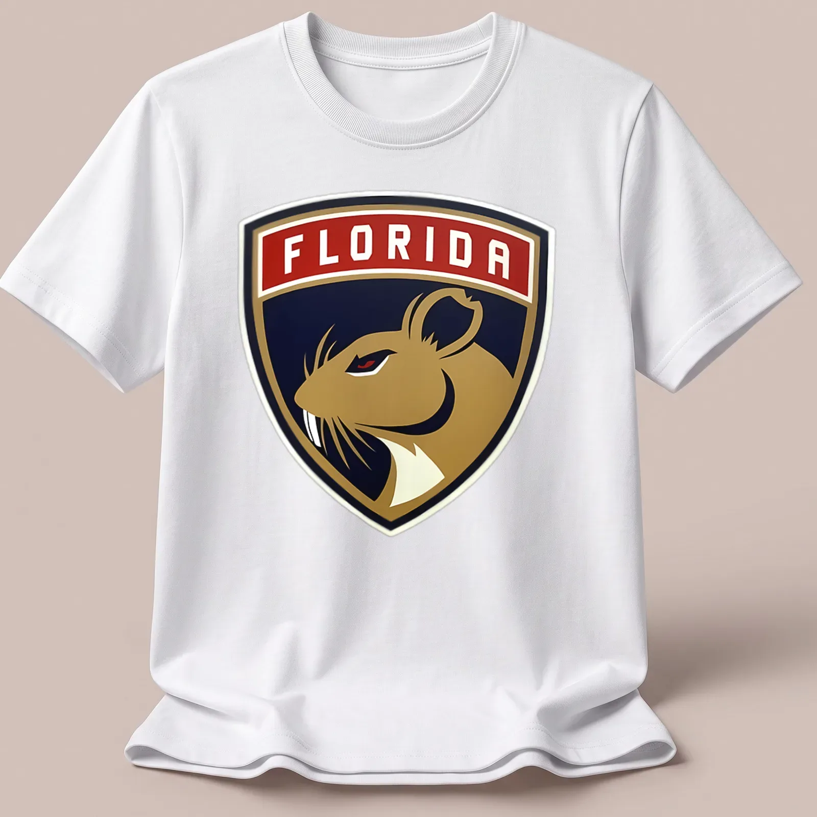Emblematic Florida Panthers Rat t-shirt featuring bold colors and logo style — printed on a unisex t-shirt