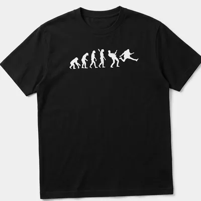 White silhouette of guitar player evolution on a black background