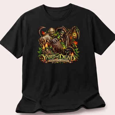 Detailed illustration of Halloween monsters with colorful text for Halloween