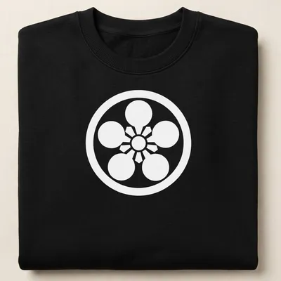 Traditional Japanese Kamon design in bold red, black, and white on a — printed on a unisex sweatshirt