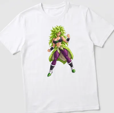 Illustration of a Legendary Warrior Anime Waifu in green, purple, black, and white colors