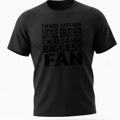Distressed typography t-shirt for little brothers, black and white print