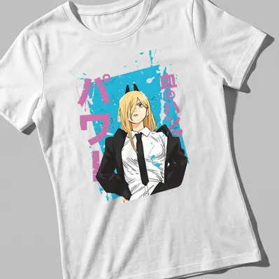 Anime style shirt featuring a powerful character with bold color palette — printed on a women's shirt