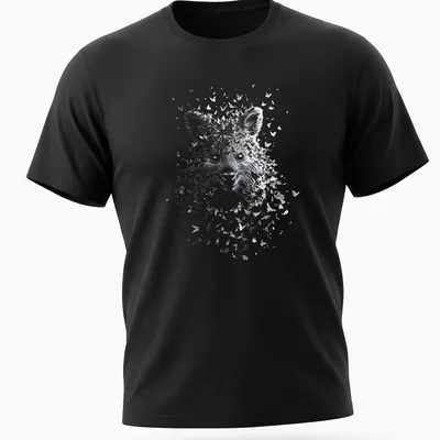 Illustrative line art of a quokka head with a butterfly above it in black and white