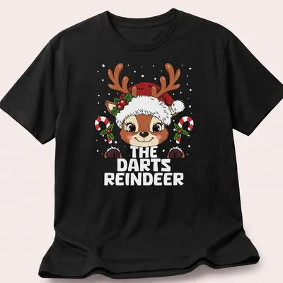 Kawaii cartoon reindeer in festive colors for Christmas-themed dart games
