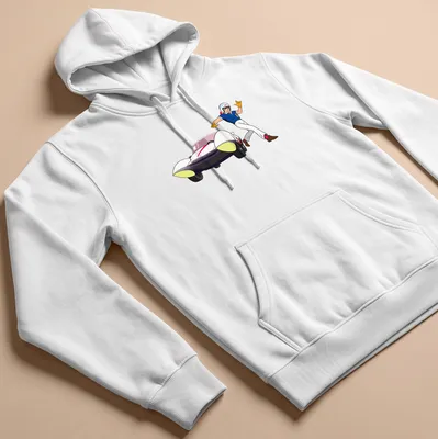 Cartoon racer illustration with vibrant colors and speed slogan — printed on a unisex hoodie