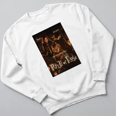Dark atmospheric t-shirt featuring Rule of Rose characters with whimsical text. — printed on a unisex sweatshirt