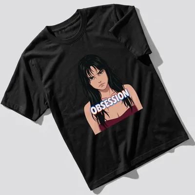 Anime-style illustration of a sad woman with long hair and the word 'OBSESSION' in bold text