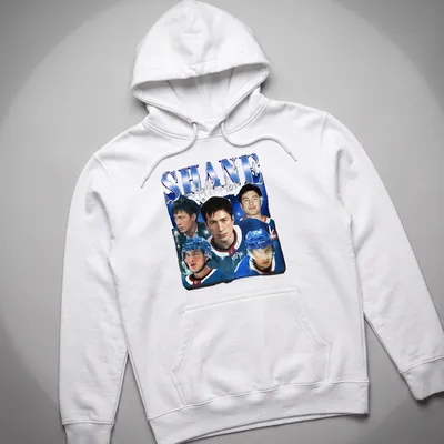 Vintage 90s T-shirt featuring Shane Hollander in nostalgic colors. — printed on a unisex hoodie