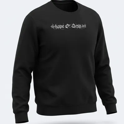 Modern abstract Shape of Despair t-shirt in black, white, and gray. — printed on a unisex sweatshirt