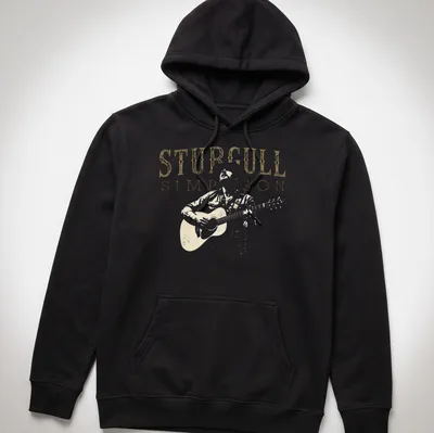 Vintage graphic of Sturgill Simpson playing guitar with distressed text — printed on a unisex hoodie
