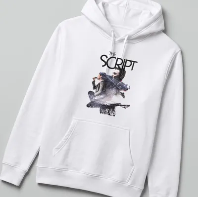 Collage of The Script's live concerts with black, white, and gray colors — printed on a unisex hoodie