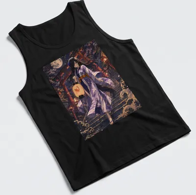 Anime-inspired Uma Musume character holding a lantern in a detailed illustration — printed on a tank top