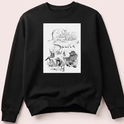 Vintage illustration of sports scenes with elegant script saying Les Sports — printed on a unisex sweatshirt