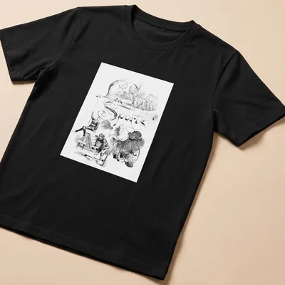 Vintage illustration of sports scenes with elegant script saying Les Sports — printed on a unisex t-shirt