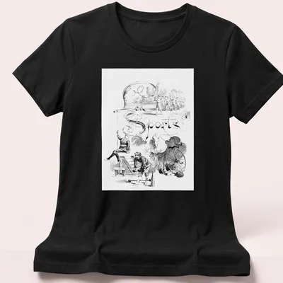 Vintage illustration of sports scenes with elegant script saying Les Sports — printed on a women's shirt