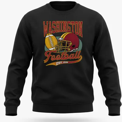 Retro Washington Football t-shirt featuring EST. 1932 text and football graphics — printed on a unisex sweatshirt
